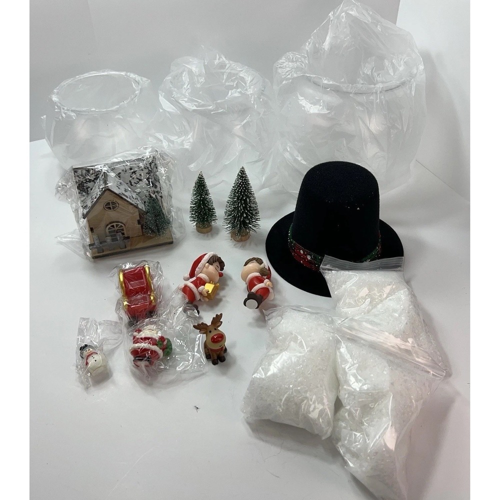 DIY Christmas Decorations Snowman Fish Tank Micro-Landscape Decorations Set